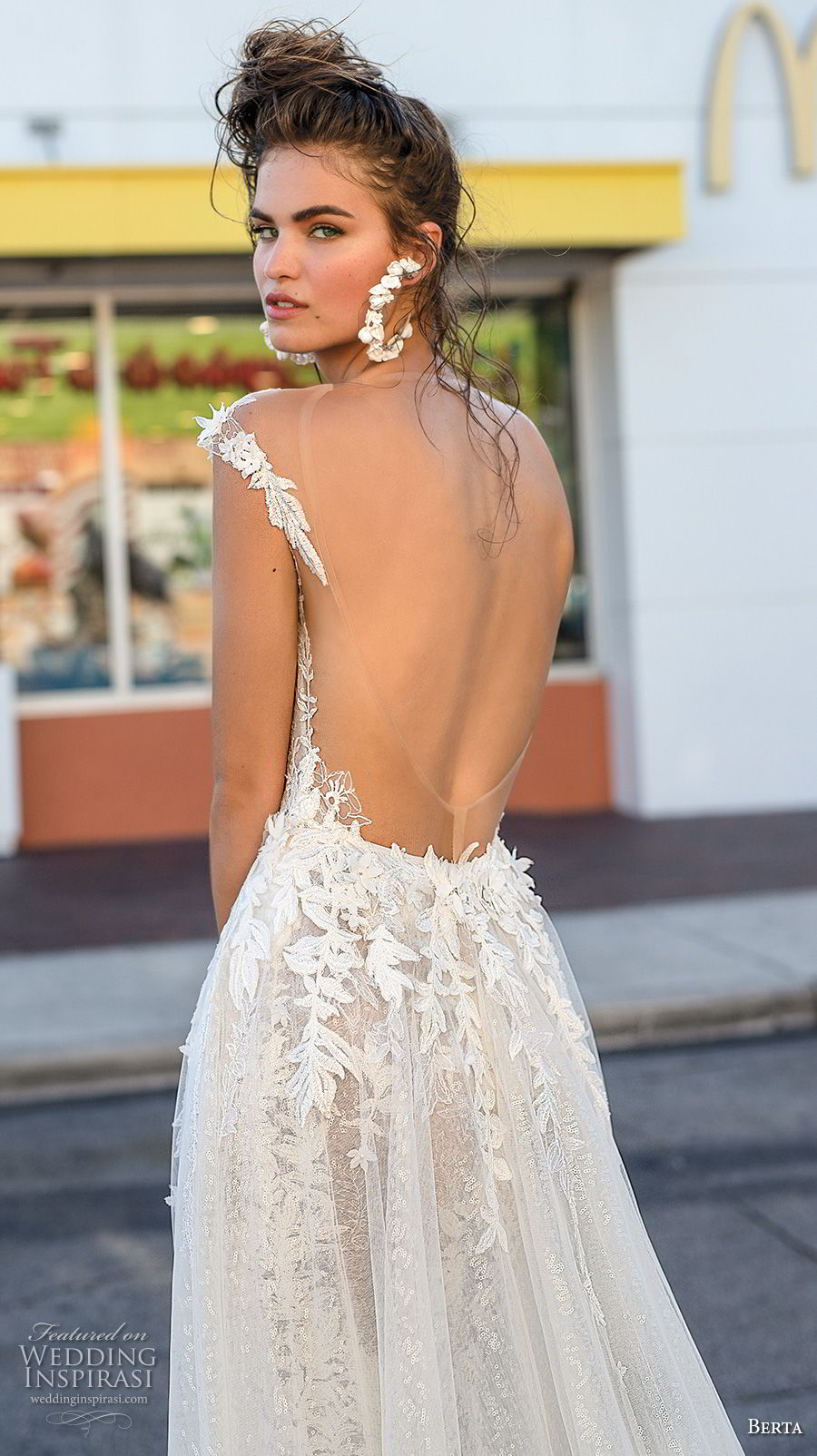 berta spring 2019 bridal sleeveless thin strap sweetheart neckline full embellishment elegant romantic fit and flare sheath wedding dress a line overskirt open back (3) bv berta spring 2019 bridal sleeveless thin strap sweetheart neckline full embellishment elegant romantic fit and flare sheath wedding dress a line overskirt open back (3) bv