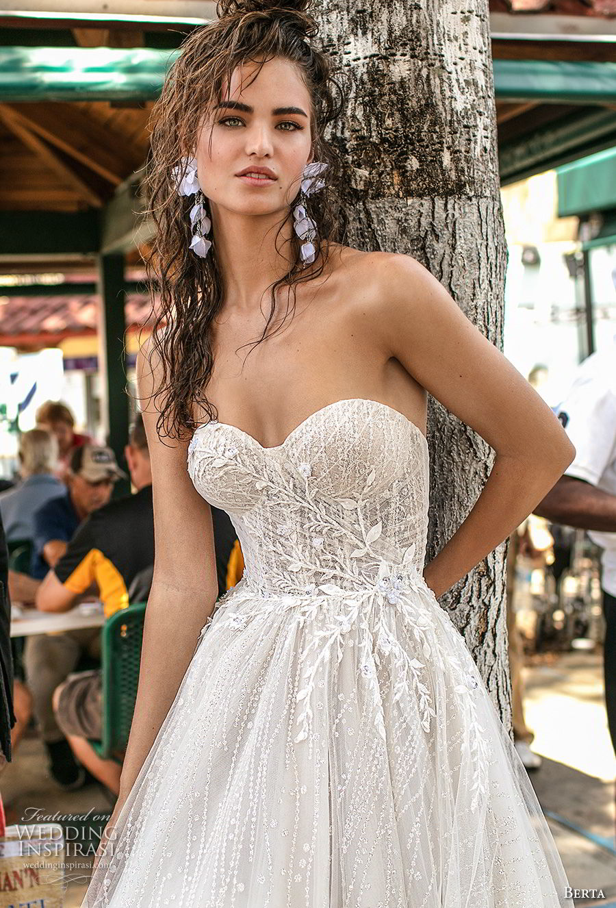 berta spring 2019 bridal strapless sweetheart neckline heavily embellished bodice bustier romantic a line wedding dress mid back chapel train (6) zv berta spring 2019 bridal strapless sweetheart neckline heavily embellished bodice bustier romantic a line wedding dress mid back chapel train (6) zv