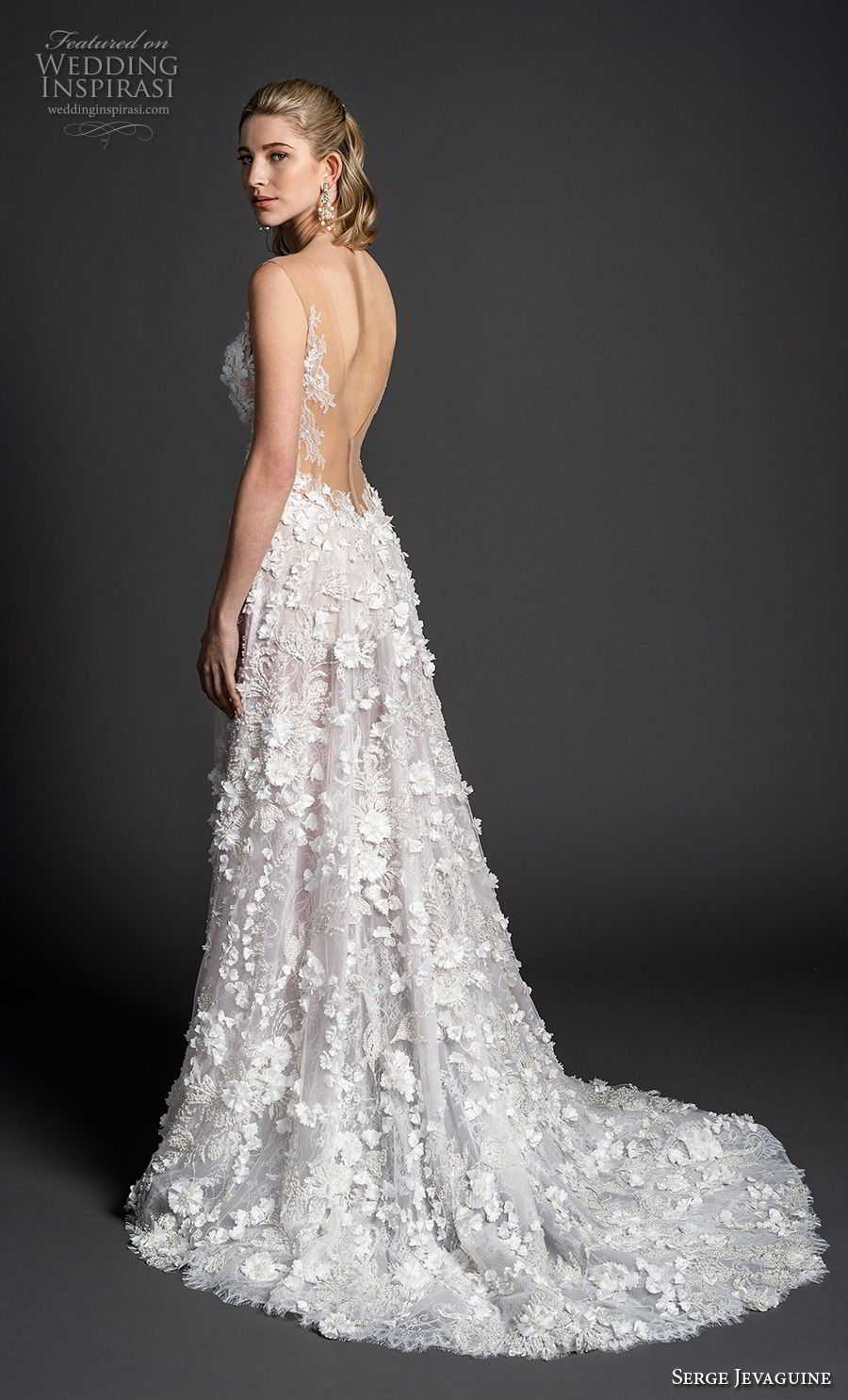 serge jevaguine 2019 bridal sleeveless illusion jewel sweetheart neckline full embellishment romantic a line wedding dress low open back medium train (1) bv serge jevaguine 2019 bridal sleeveless illusion jewel sweetheart neckline full embellishment romantic a line wedding dress low open back medium train (1) bv