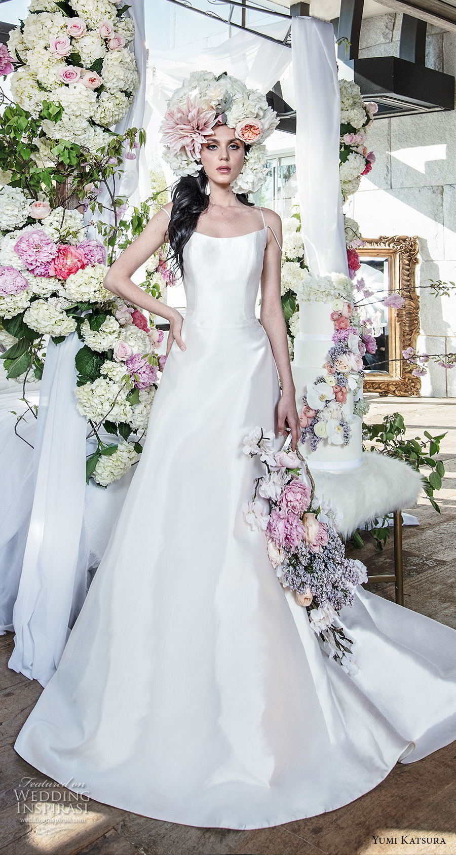 yumi katsura spring 2019 bridal sleeveless spaghetti strap scoop neckline simple clean minimalist elegant classic a line wedding dress chapel train (8) mv yumi katsura spring 2019 bridal sleeveless spaghetti strap scoop neckline simple clean minimalist elegant classic a line wedding dress chapel train (8) mv