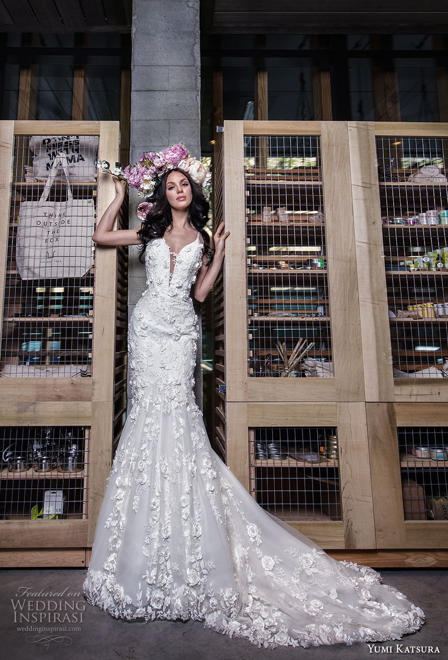 yumi katsura spring 2019 bridal sleeveless thin strap deep plunging sweetheart neckline full embellishment romantic mermaid wedding dress chapel train (16) mv yumi katsura spring 2019 bridal sleeveless thin strap deep plunging sweetheart neckline full embellishment romantic mermaid wedding dress chapel train (16) mv