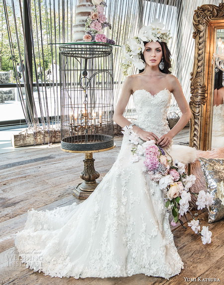 yumi katsura spring 2019 bridal strapless sweetheart neckline full embellishment romantic fit and flare a line wedding dress chapel train (9) mv yumi katsura spring 2019 bridal strapless sweetheart neckline full embellishment romantic fit and flare a line wedding dress chapel train (9) mv