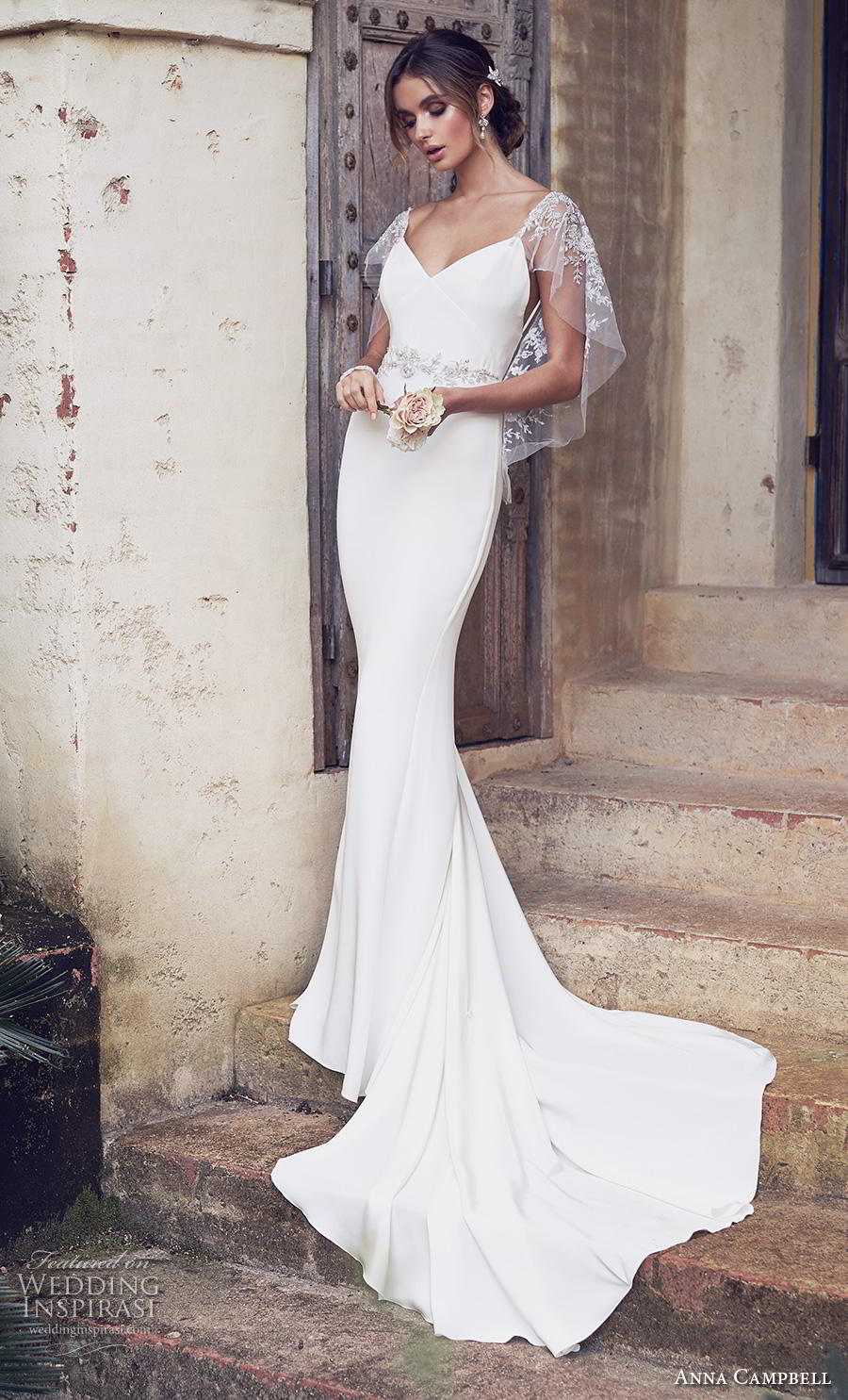anna campbell 2019 bridal butterfly sleeves diamond neck simple embellished waist minimalist elegant fit and flare wedding dress backless scoop back chapel train (9) mv anna campbell 2019 bridal butterfly sleeves diamond neck simple embellished waist minimalist elegant fit and flare wedding dress backless scoop back chapel train (9) mv