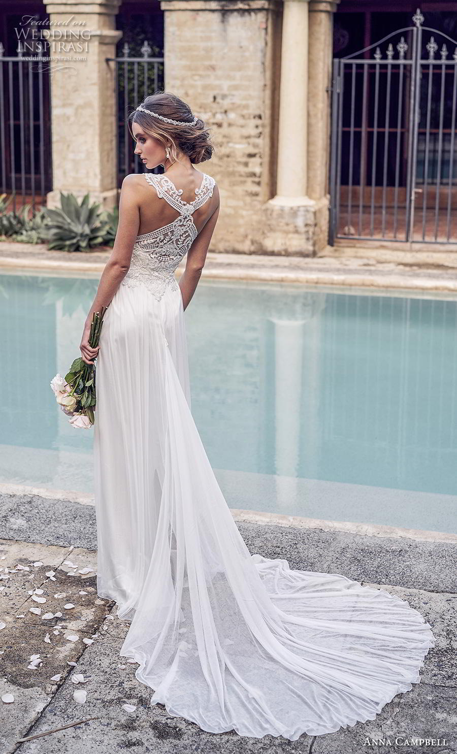 anna campbell 2019 bridal sleeveless halter neck heavily embellished bodice tulle skirt elegant grecian column wedding dress rasor back chapel train (6) bv anna campbell 2019 bridal sleeveless halter neck heavily embellished bodice tulle skirt elegant grecian column wedding dress rasor back chapel train (6) bv