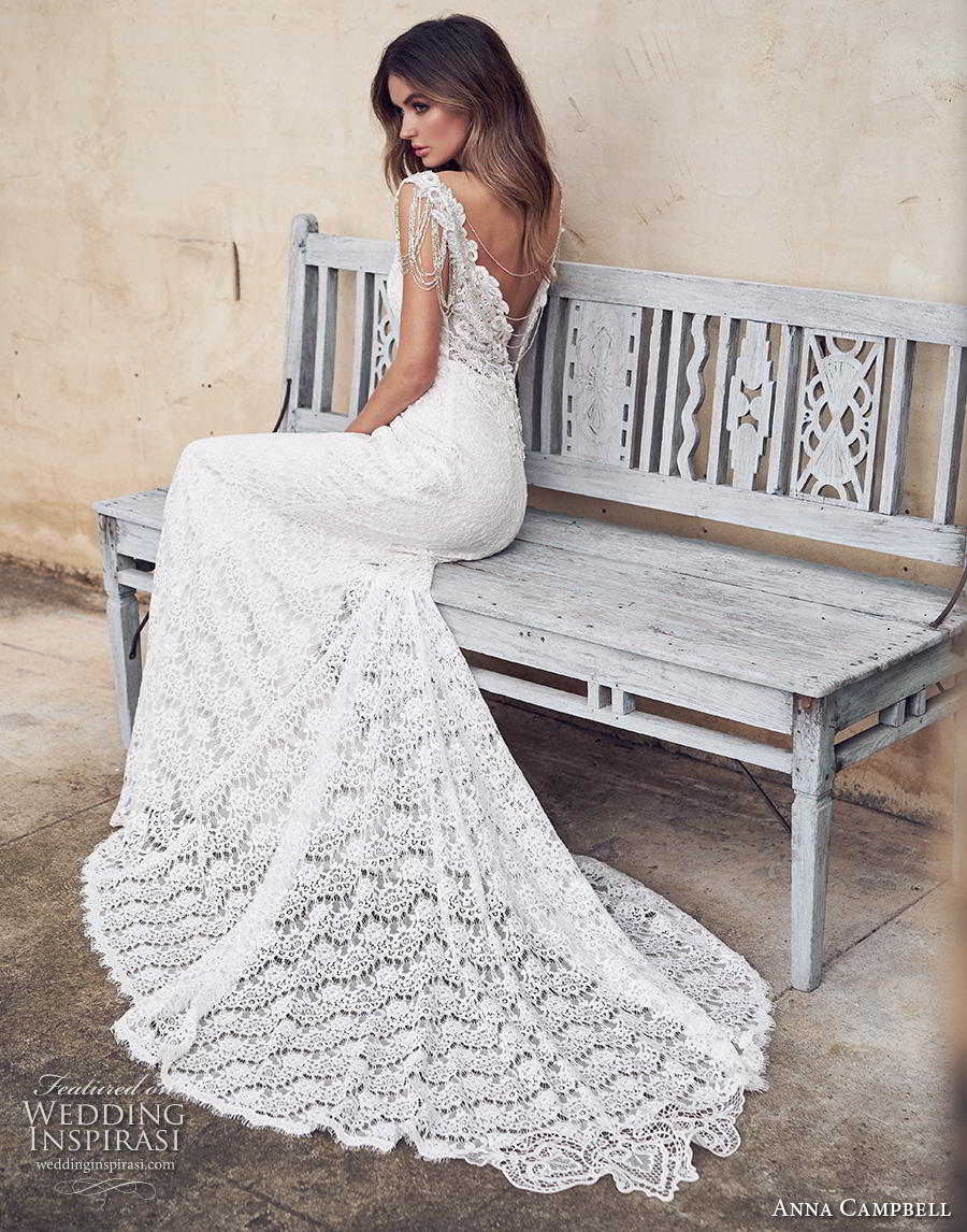 anna campbell 2019 bridal sleeveless v neck full embellishment elegant fit and flare sheath wedding dress open v back chapel train (11) bv