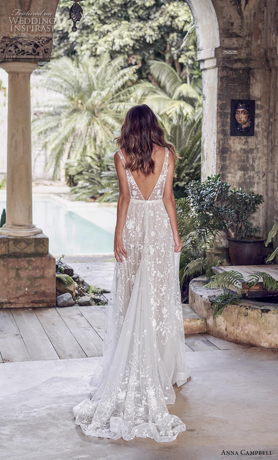 anna campbell 2019 bridal sleeveless v neck full embellishment romantic pretty modified a line wedding dress backless v back medium train (2) bv anna campbell 2019 bridal sleeveless v neck full embellishment romantic pretty modified a line wedding dress backless v back medium train (2) bv