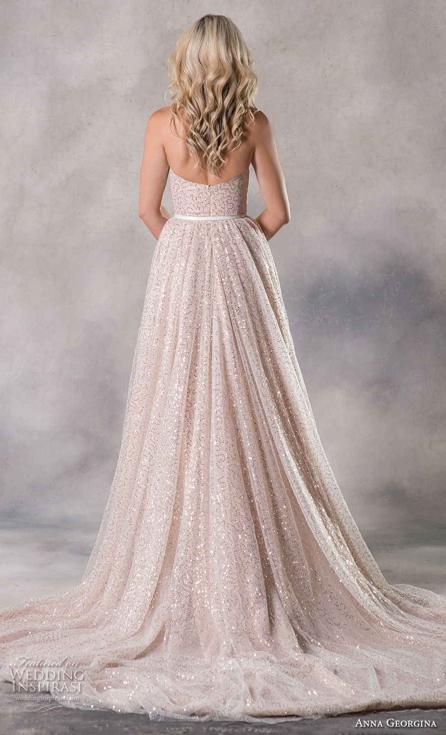 anna georgina 2019 couture strapless sweetheart neckline full embellishment glitzy romantic blush a  line wedding dress chapel train (1) bv