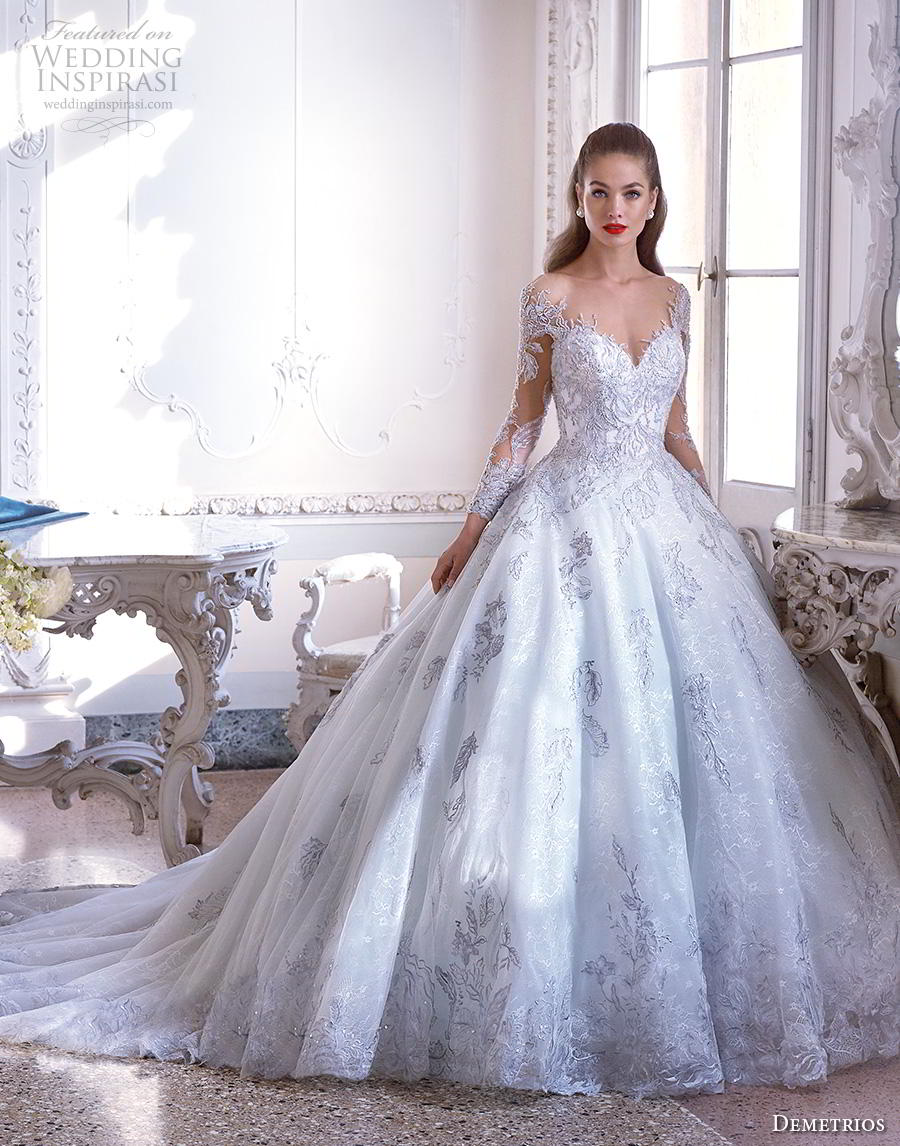 demetrios 2019 bridal long sleeves sweetheart neckline full embellishment romantic princess blue ball gown a line wedding dress sheer button back chapel train (5) mv demetrios 2019 bridal long sleeves sweetheart neckline full embellishment romantic princess blue ball gown a line wedding dress sheer button back chapel train (5) mv