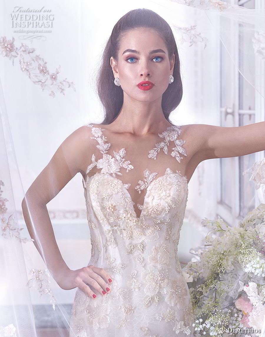 demetrios 2019 bridal sleeveless illusion bateau deep sweetheart neckline full embellishment glamorous elegant fit and flare trumpet wedding dress sheer button back sweep train (3) zv demetrios 2019 bridal sleeveless illusion bateau deep sweetheart neckline full embellishment glamorous elegant fit and flare trumpet wedding dress sheer button back sweep train (3) zv