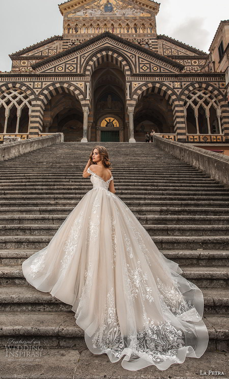 la petra 2019 bridal off the shoulder deep plunging sweetheart neckline full embellishment romantic princess blush ball gown a  line wedding dress royal train (1) bv