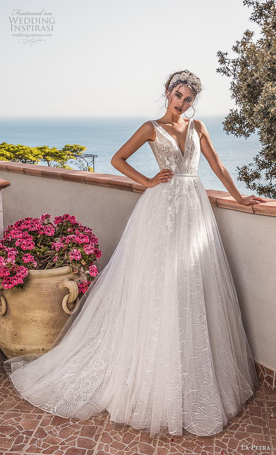 la petra 2019 bridal sleeveless deep v neck heavily embellished bodice romantic a  line wedding dress backless v back chapel train (13) mv