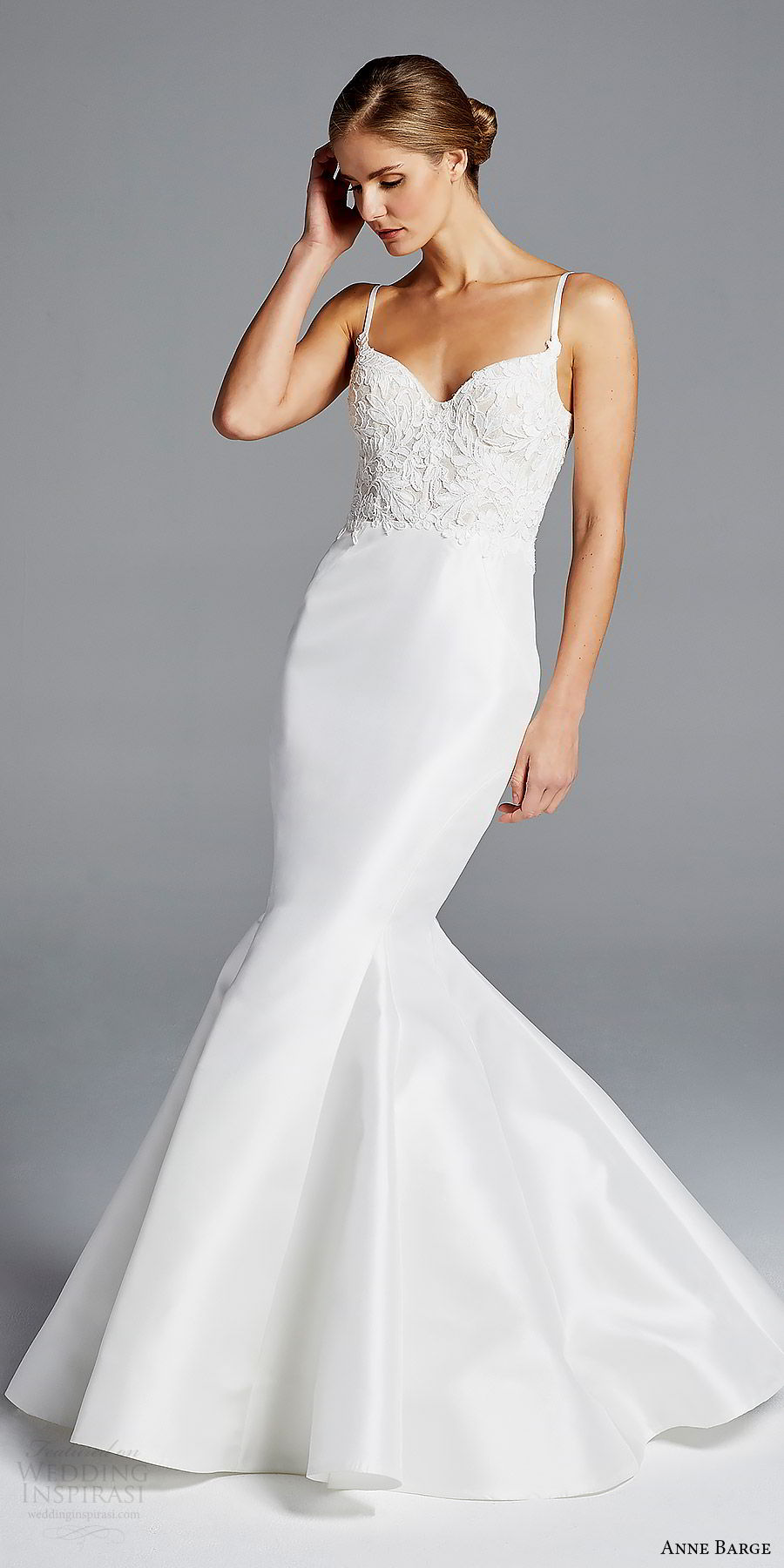 anne barge bridal spring 2019 sleeveless straps sweetheart lace bodice mermaid wedding dress (iman) mv scoop back modern elegant