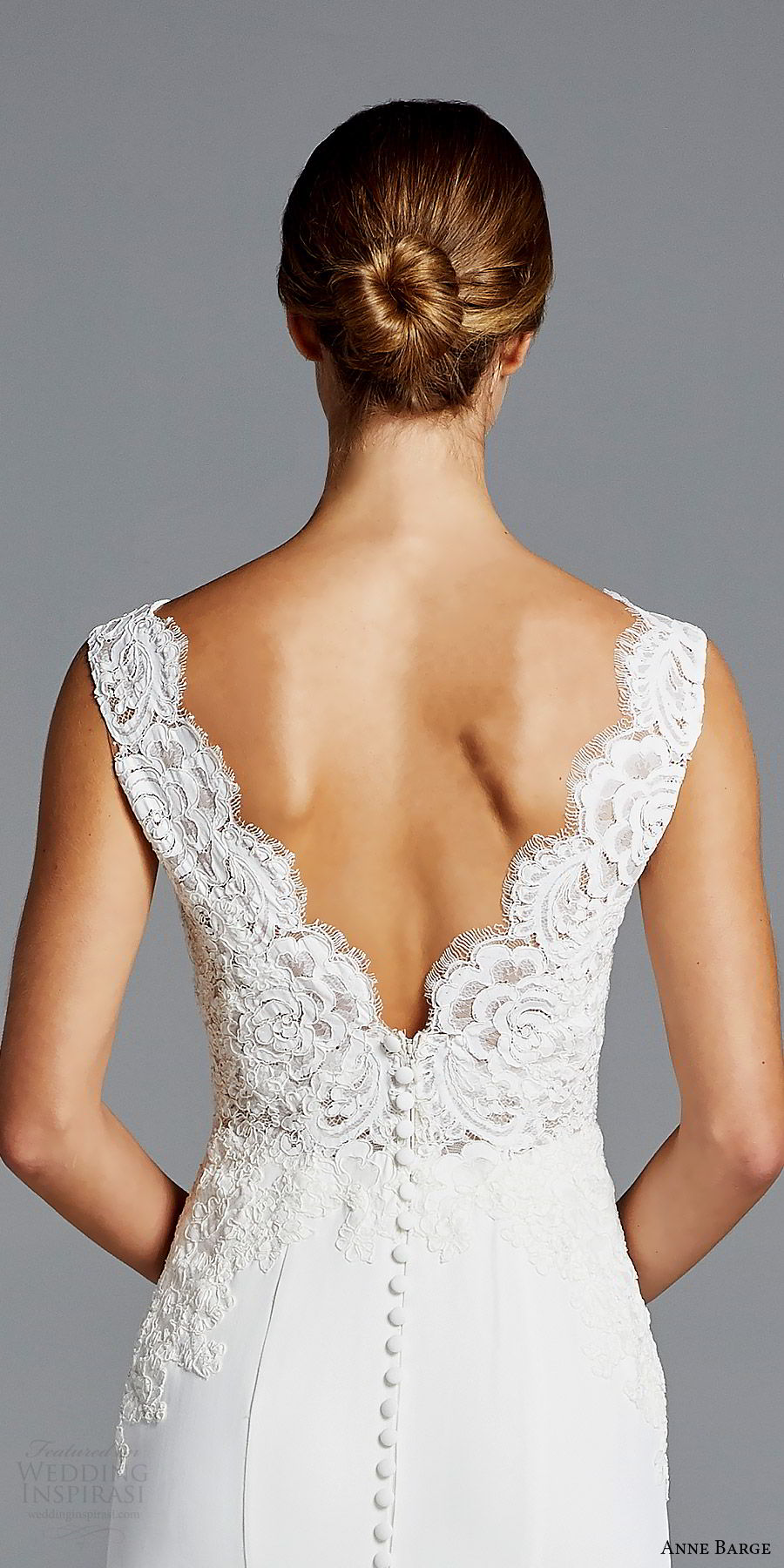 anne barge bridal spring 2019 sleeveless thick lace straps deep v neck embellished bodice sheath wedding dress (lana) zbv v back chapel train chic elegant