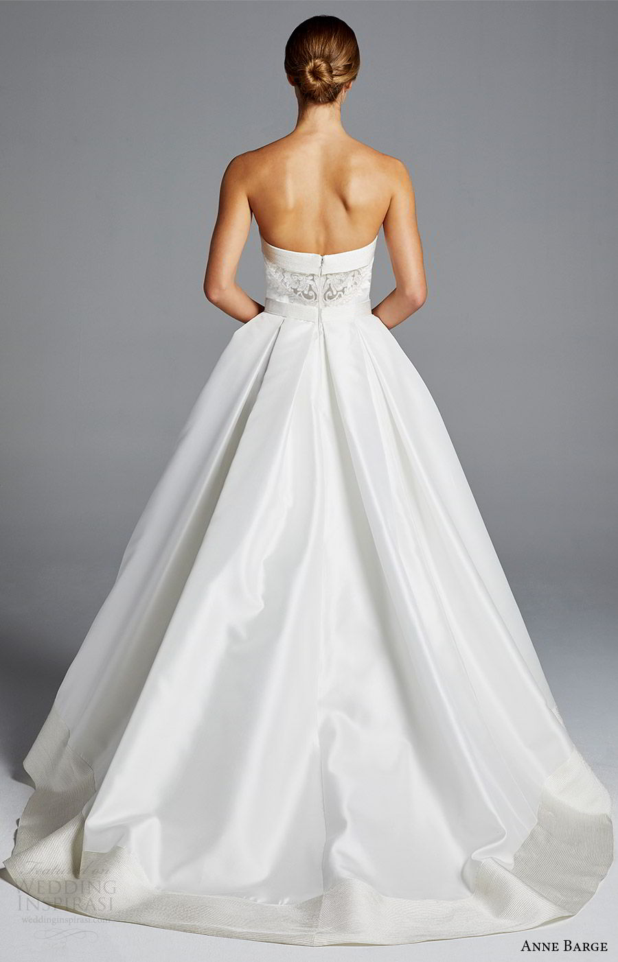 anne barge bridal spring 2019 strapless straigh across a line minimally embellished ball gown wedding dress (hutton) bv sweep train chic elegant