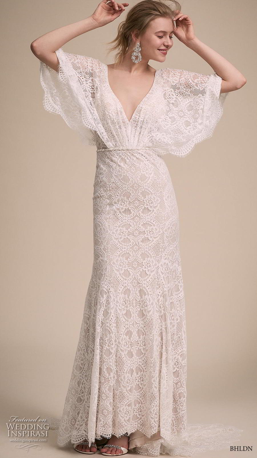 bhldn 2018 own bridal butterfly sleeves v neck full embellishment bohemian vintage sheath column wedding dress backless chapel train (5) mv bhldn 2018 own bridal butterfly sleeves v neck full embellishment bohemian vintage sheath column wedding dress backless chapel train (5) mv