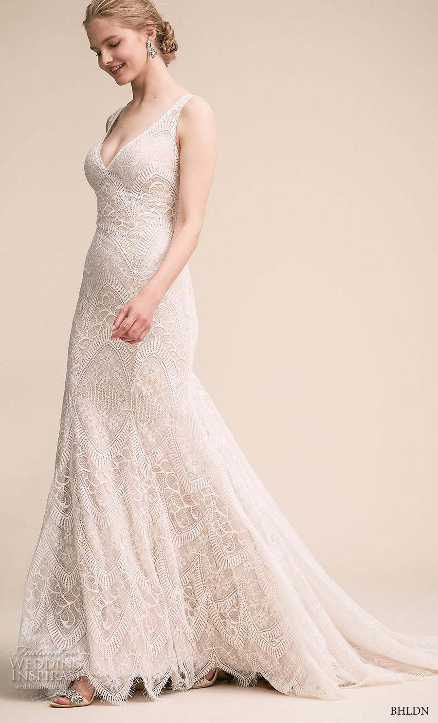 bhldn 2018 own bridal sleeveless v neck full embellishment elegant vintage modified a line wedding dress open back chapel train (10) mv bhldn 2018 own bridal sleeveless v neck full embellishment elegant vintage modified a line wedding dress open back chapel train (10) mv