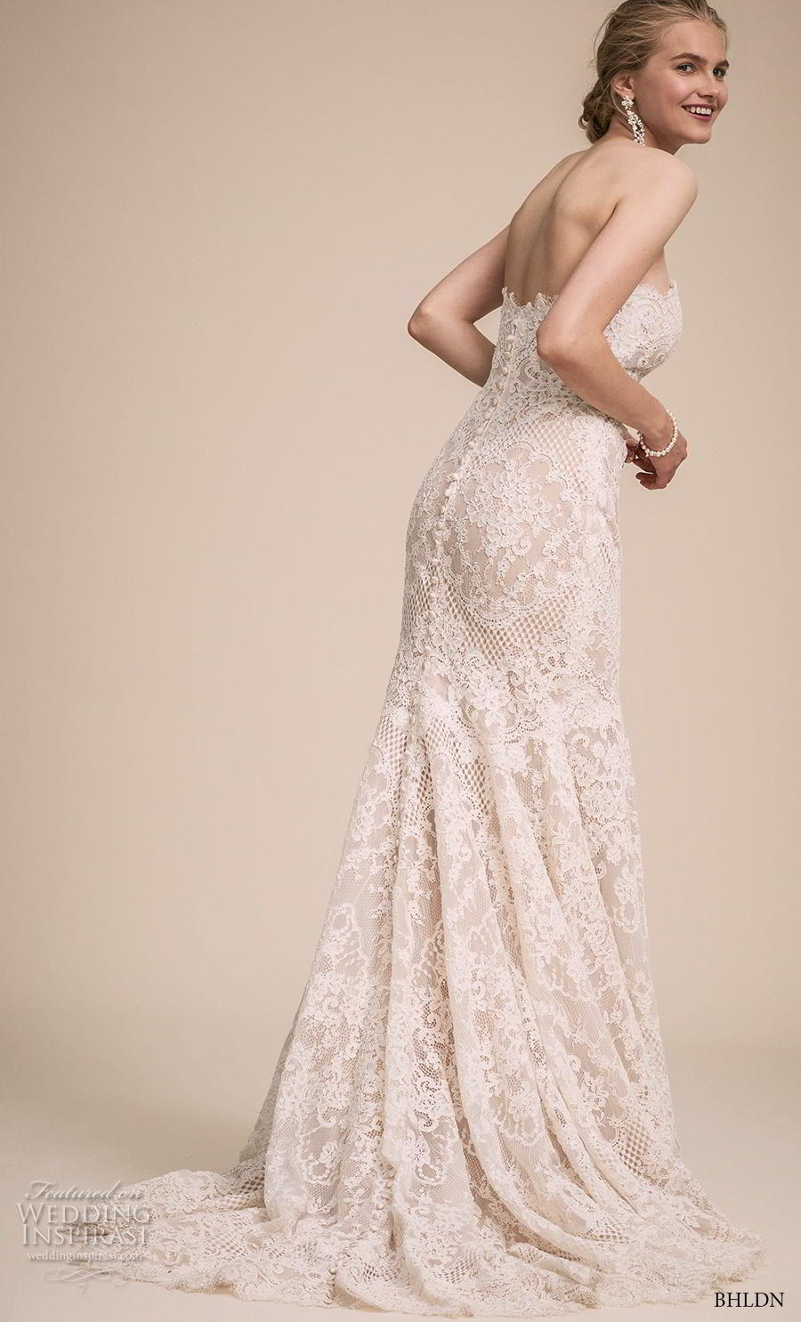 bhldn 2018 own bridal strapless sweetheart neckline full embellishment romantic modified a line wedding dress sweep train (3) bv bhldn 2018 own bridal strapless sweetheart neckline full embellishment romantic modified a line wedding dress sweep train (3) bv