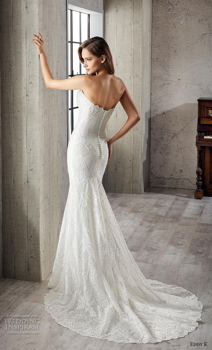 eddy k 2019 couture bridal strapless sweetheart neckline full embellishment elegant classic mermaid wedding dress chapel train (16) bv