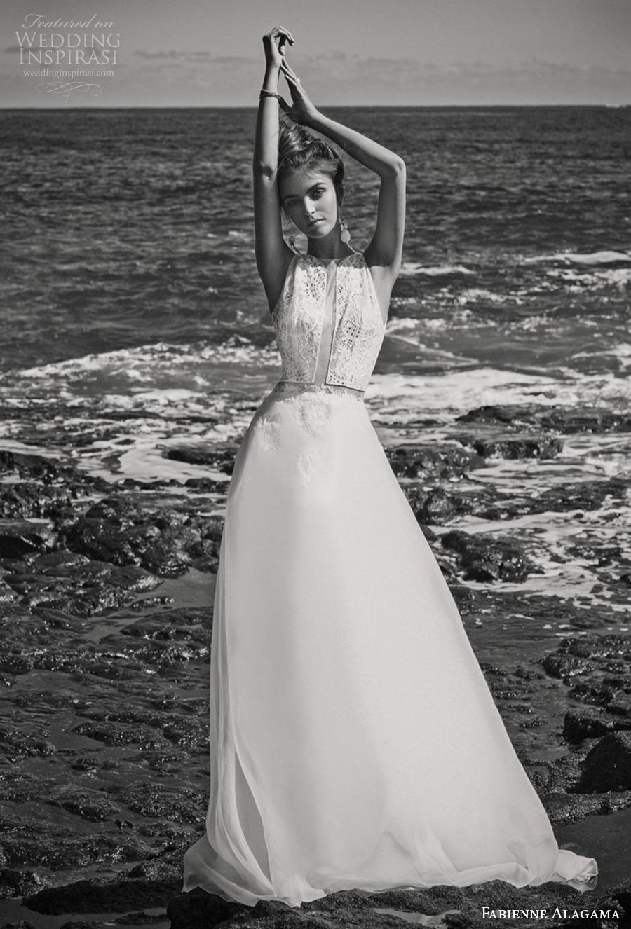 fabienne alagama 2019 bridal sleeveless jewel neck heavily embellished bodice modern soft a  line wedding dress keyhole back (5) mv