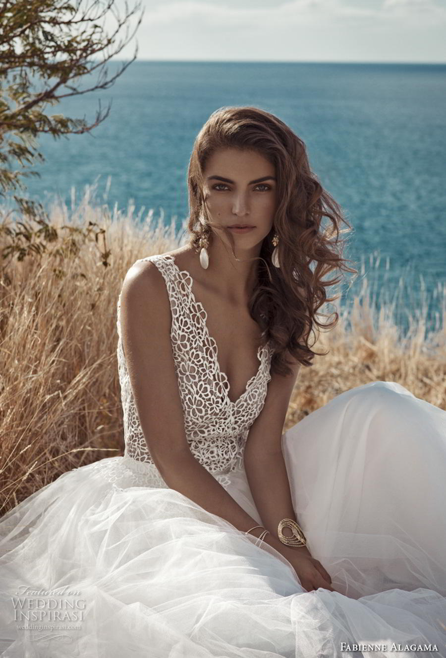 fabienne alagama 2019 bridal sleeveless v neck heavily embellished bodice romantic soft a  line wedding dress backless v back chapel train (1) zv