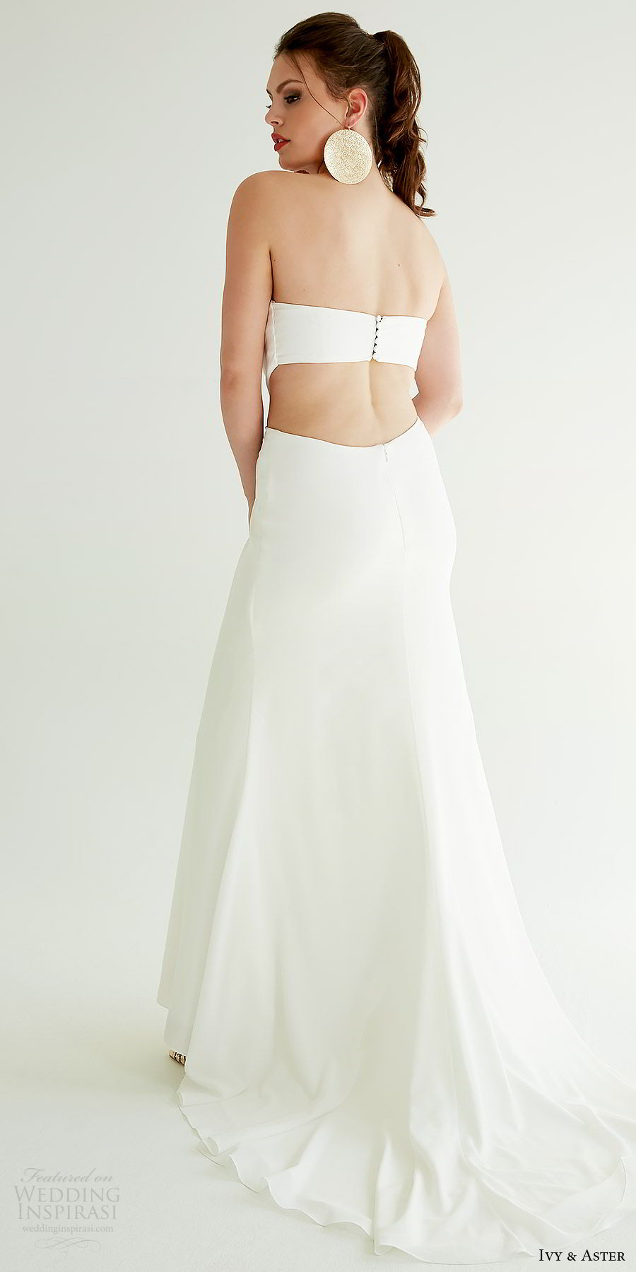 ivy aster bridal 2019 strapless straight across criss cross bodice side cutout a lineskirt wedding dress (hailee) bv clean modern chic