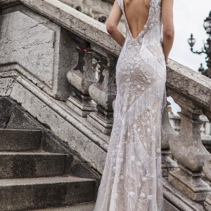 julie vino 2019 paris bridal sleeveless jewel neck keyhole bodice full embellishment elegant glamorous sheath wedding dress keyhole back sweep train (13) bv