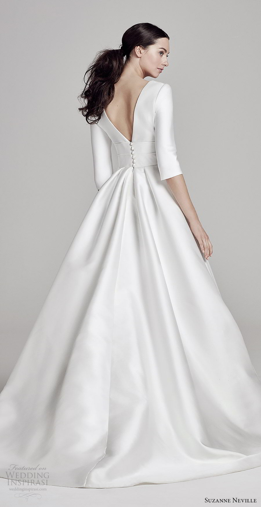 suzanne neville bridal 2019 3 quarter jewel neck minimal a line ball gown wedding dress (layla) v back chapel train clean romantic mv suzanne neville bridal 2019 3 quarter jewel neck minimal a line ball gown wedding dress (layla) v back chapel train clean romantic mv