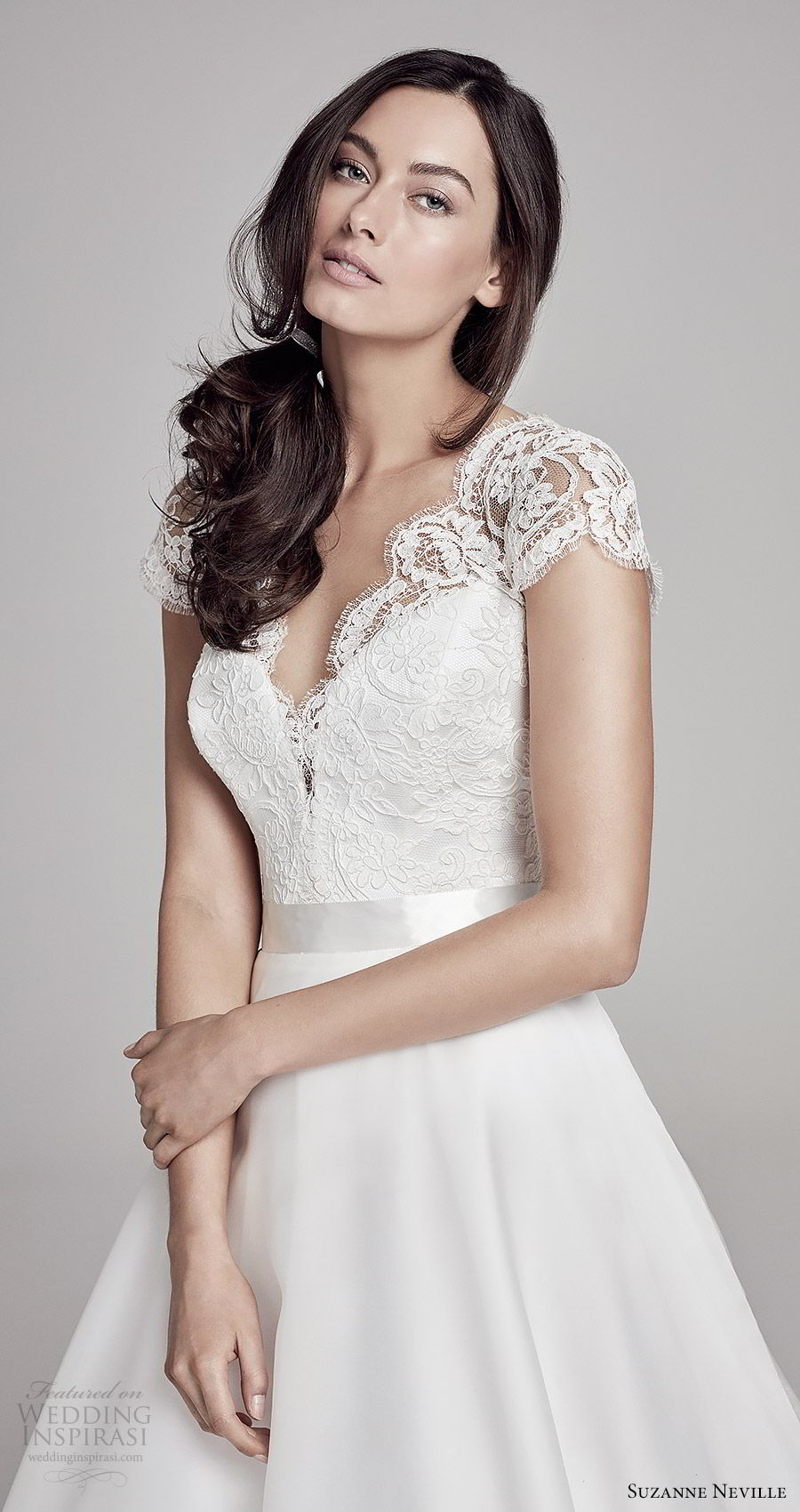 suzanne neville bridal 2019 illusion cap sleeves sheer v neck sweetheart a line wedding dress (alicia) v back chapel train romantic elegant zv suzanne neville bridal 2019 illusion cap sleeves sheer v neck sweetheart a line wedding dress (alicia) v back chapel train romantic elegant zv