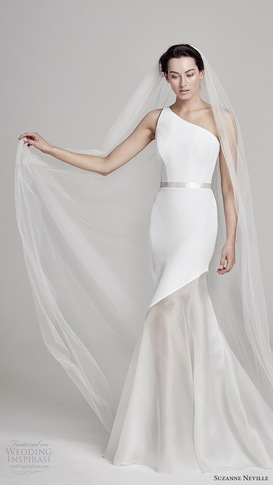 suzanne neville bridal 2019 sleeveless one shoulder mermaid wedding dress (dahl) sweep train chic modern minimal mv suzanne neville bridal 2019 sleeveless one shoulder mermaid wedding dress (dahl) sweep train chic modern minimal mv