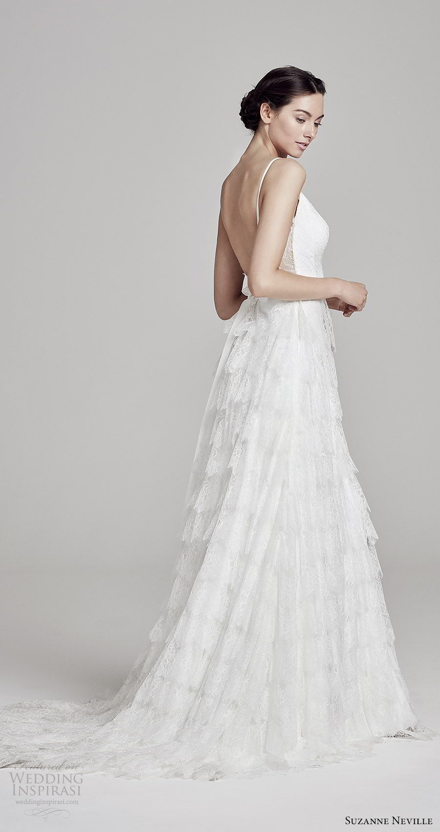 suzanne neville bridal 2019 sleeveless thin straps sweetheart neckline tiered skirt lace a line wedding dress (anais) low back chapel train bv suzanne neville bridal 2019 sleeveless thin straps sweetheart neckline tiered skirt lace a line wedding dress (anais) low back chapel train bv