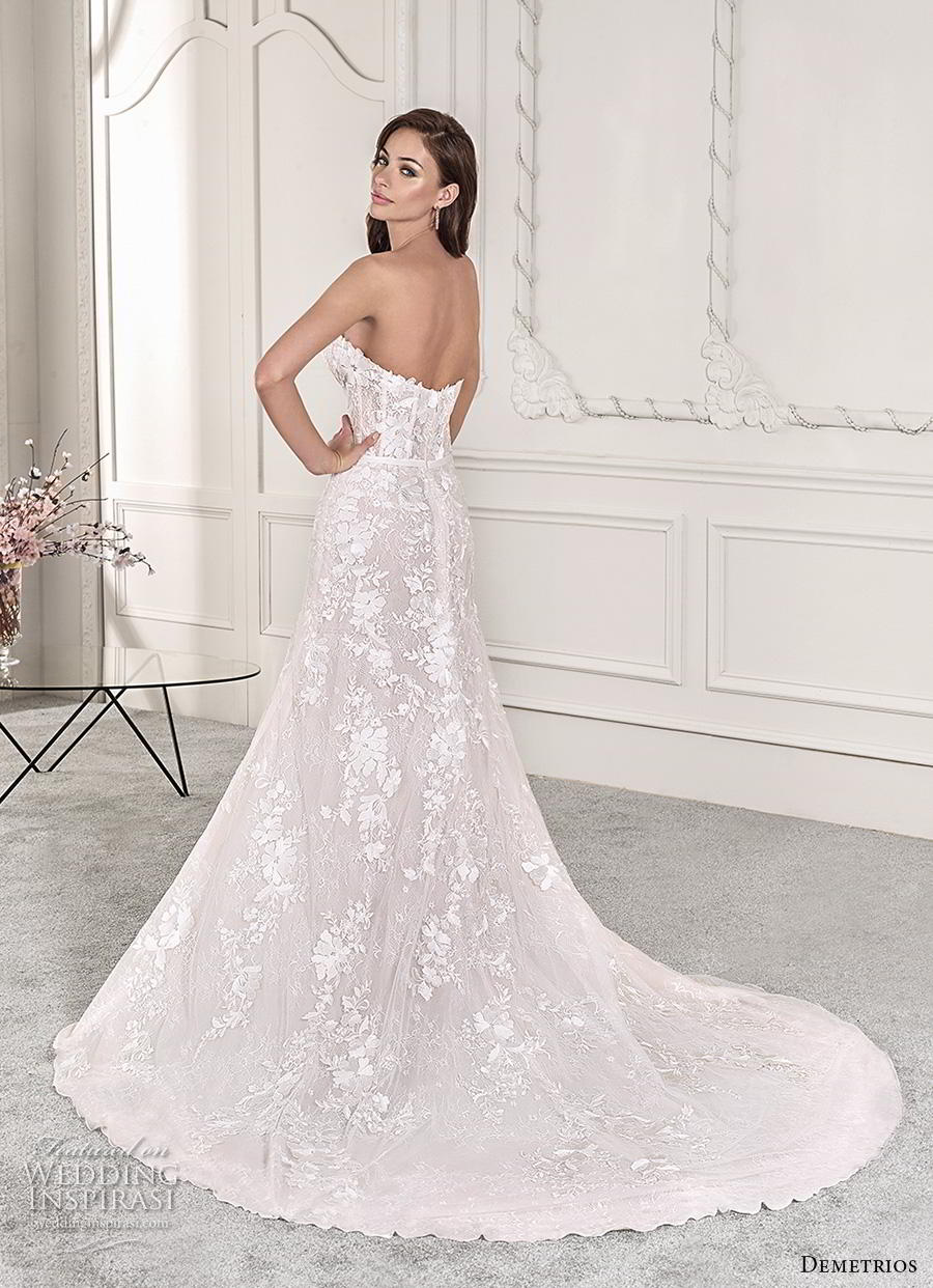 demetrios 2019 starlight bridal strapless sweetheart neckline full embellishment elegant modified a  line wedding dress mid back medium train (7) bv 