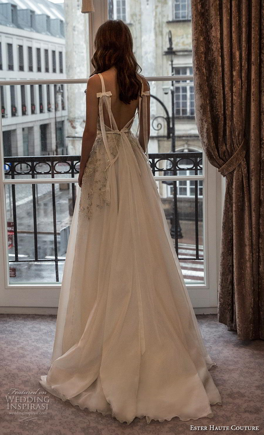 ester haute couture 2019 bridal sleeveless deep v neck heavily embellished bodice romantic a  line wedding dress backless open back sweep train (15) bv