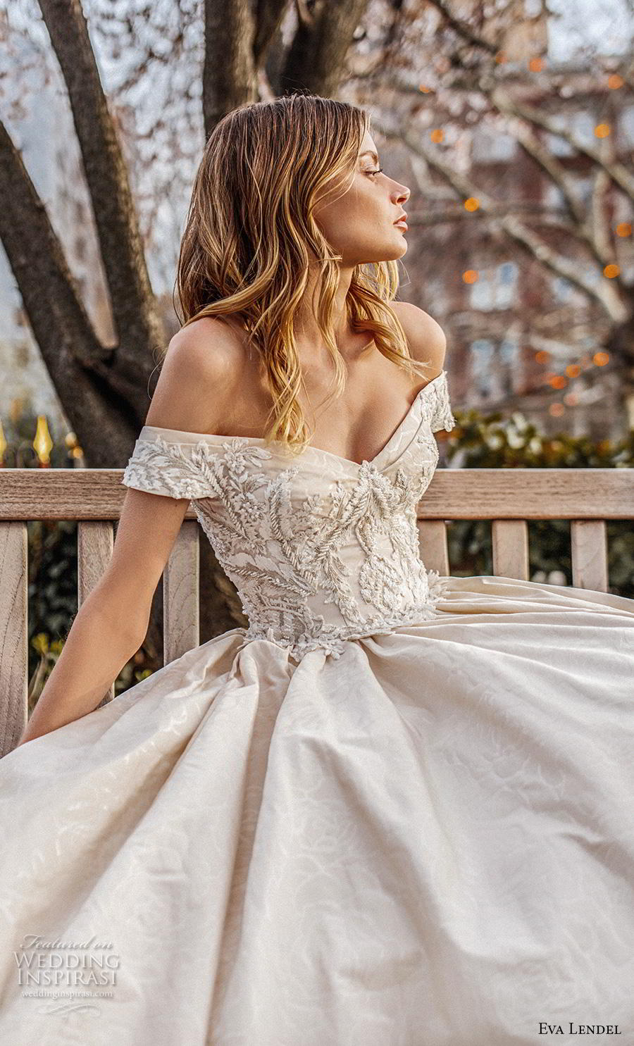 eva lendel 2019 bridal off the shoulder sweetheart neckline heavily embellished bodice princess ball gown a  line wedding dress chapel train (1) zv