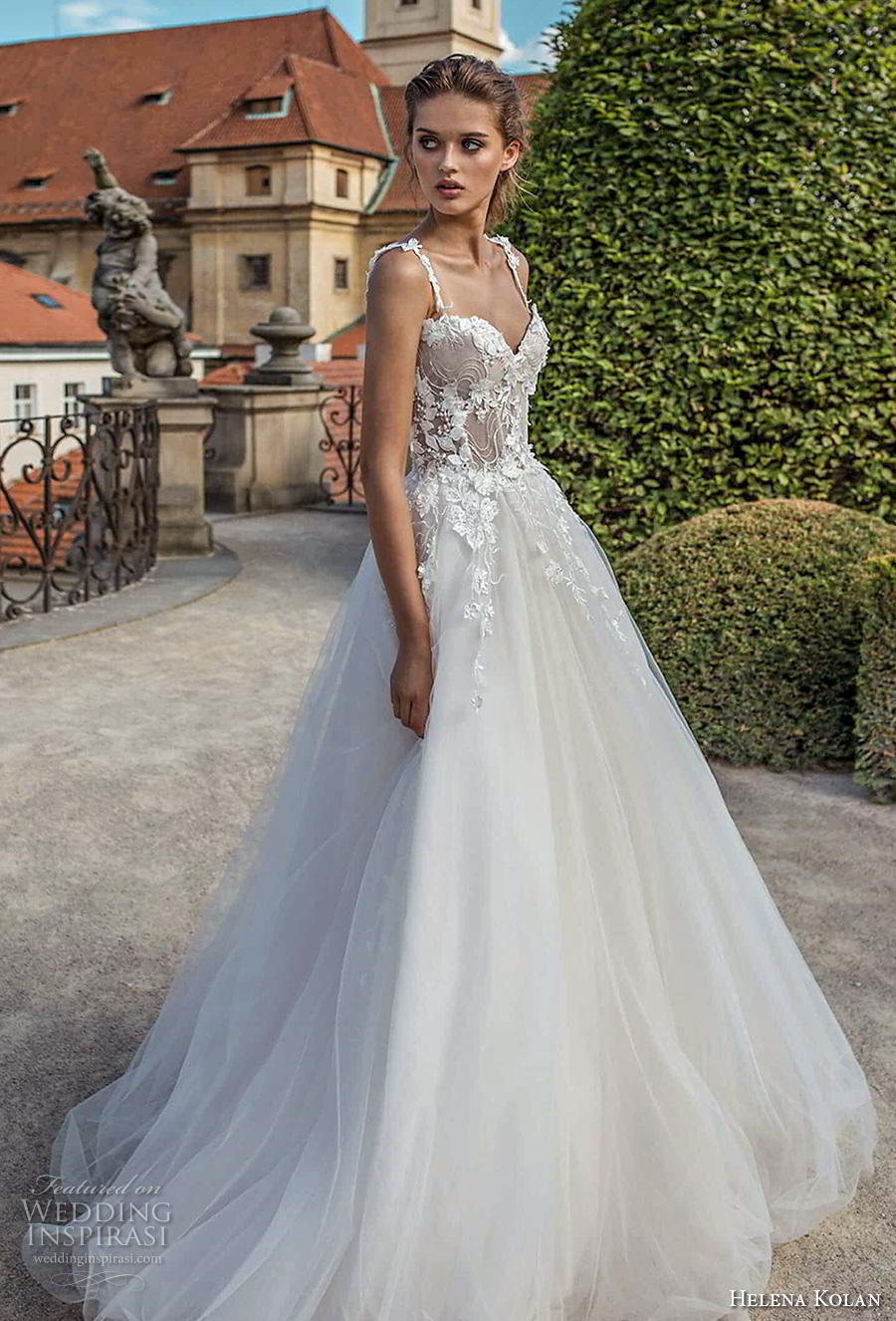 helena kolan 2019 bridal sleeveless thin strap sweetheart neckline bustier heavily embellished bodice romantic a  line wedding dress sweep train (14) mv