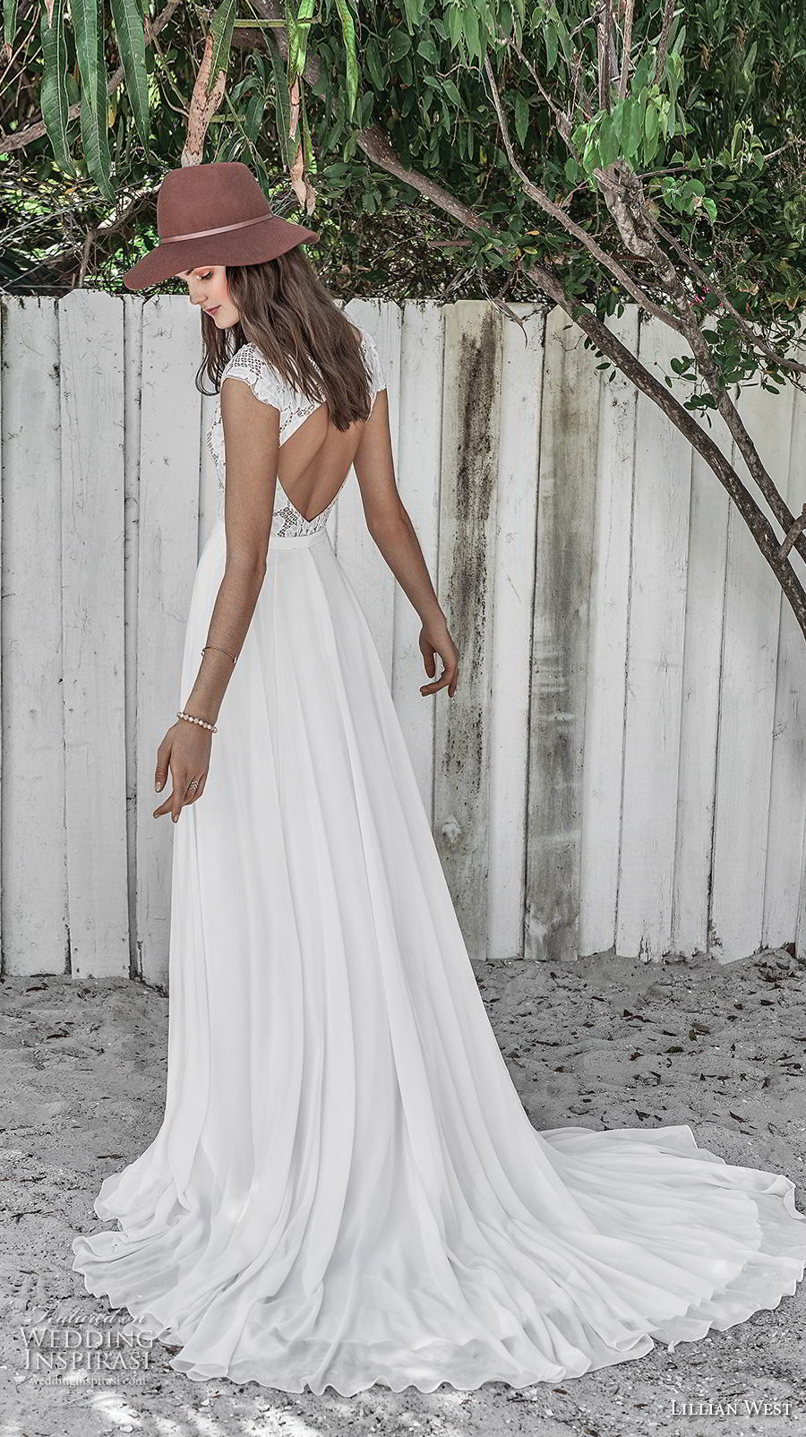 lillian west spring 2019 bridal cap sleeves bateau neckline heavily embellished bodice romantic modest a  line wedding dress keyhole back chapel train (15) bv