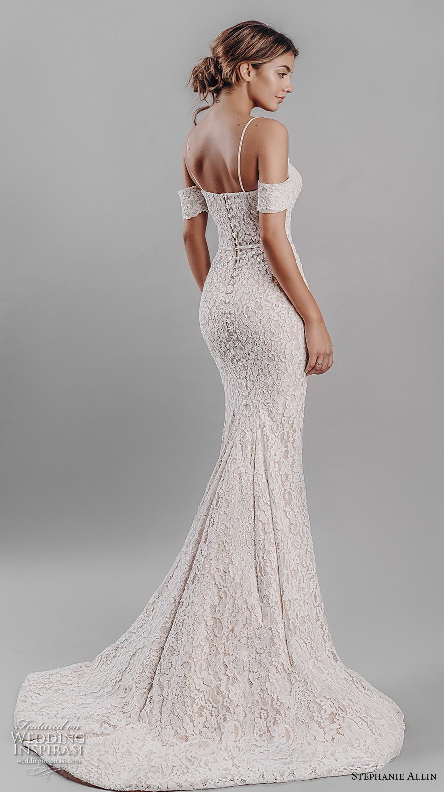 stephanie allin 2019 bridal cold shoulder spaghetti strap sweetheart neckline full embellishment elegant fit and flare wedding dress mid back short train (4) bv stephanie allin 2019 bridal cold shoulder spaghetti strap sweetheart neckline full embellishment elegant fit and flare wedding dress mid back short train (4) bv