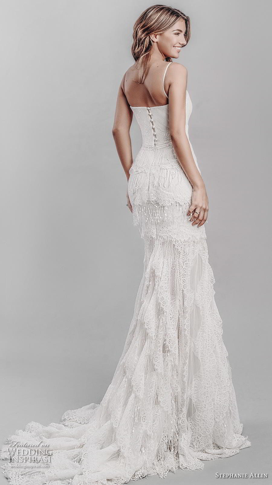 stephanie allin 2019 bridal sleeveless spaghetti strap sweetheart neckline full embellishment layered skirt bohemian romantic a line wedding dress short train (12) bv stephanie allin 2019 bridal sleeveless spaghetti strap sweetheart neckline full embellishment layered skirt bohemian romantic a line wedding dress short train (12) bv
