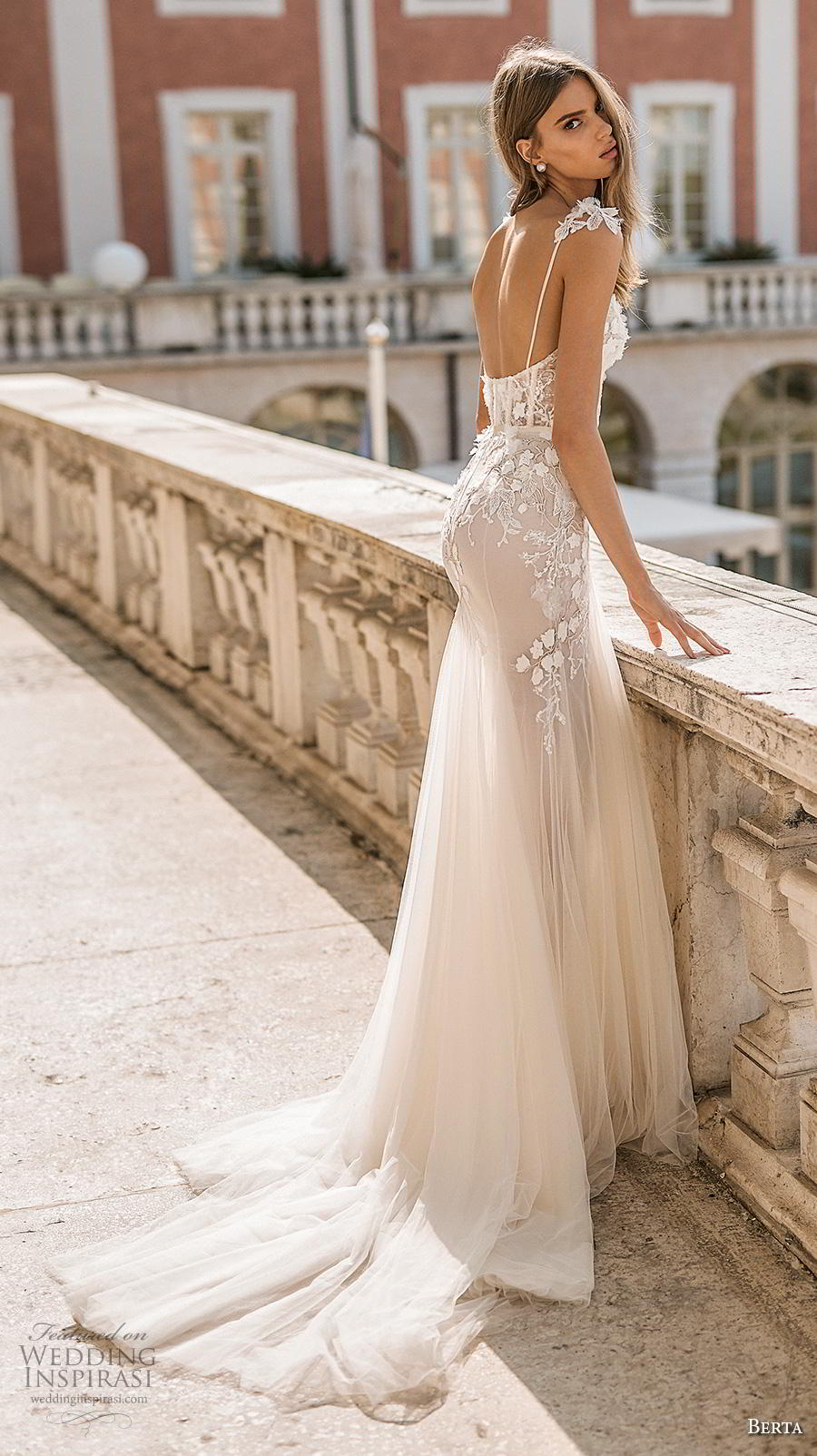 berta 2019 privee bridal long sheer sleeves spaghetti strap sweetheart neckline heavily embellished bodice bustier romantic a line wedding dress backless medium train (1) bv berta 2019 privee bridal long sheer sleeves spaghetti strap sweetheart neckline heavily embellished bodice bustier romantic a line wedding dress backless medium train (1) bv