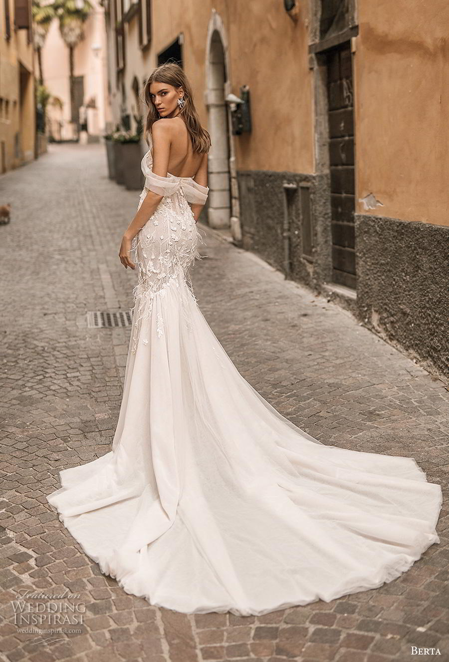 berta 2019 privee bridal off the shoulder sweetheart neckline heavily embellished bodice bustier tulle skirt romantic mermaid wedding dress chapel train (4) bv berta 2019 privee bridal off the shoulder sweetheart neckline heavily embellished bodice bustier tulle skirt romantic mermaid wedding dress chapel train (4) bv