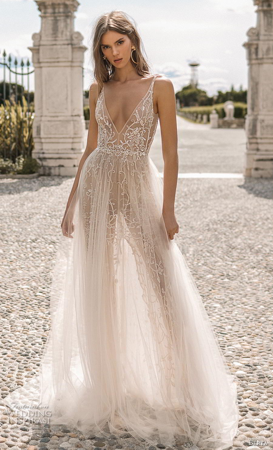 berta 2019 privee bridal sleeveless deep v neck full embellishment sexy glitzy glamorous soft a line wedding dress backless open scoop back chapel train (9) mv berta 2019 privee bridal sleeveless deep v neck full embellishment sexy glitzy glamorous soft a line wedding dress backless open scoop back chapel train (9) mv