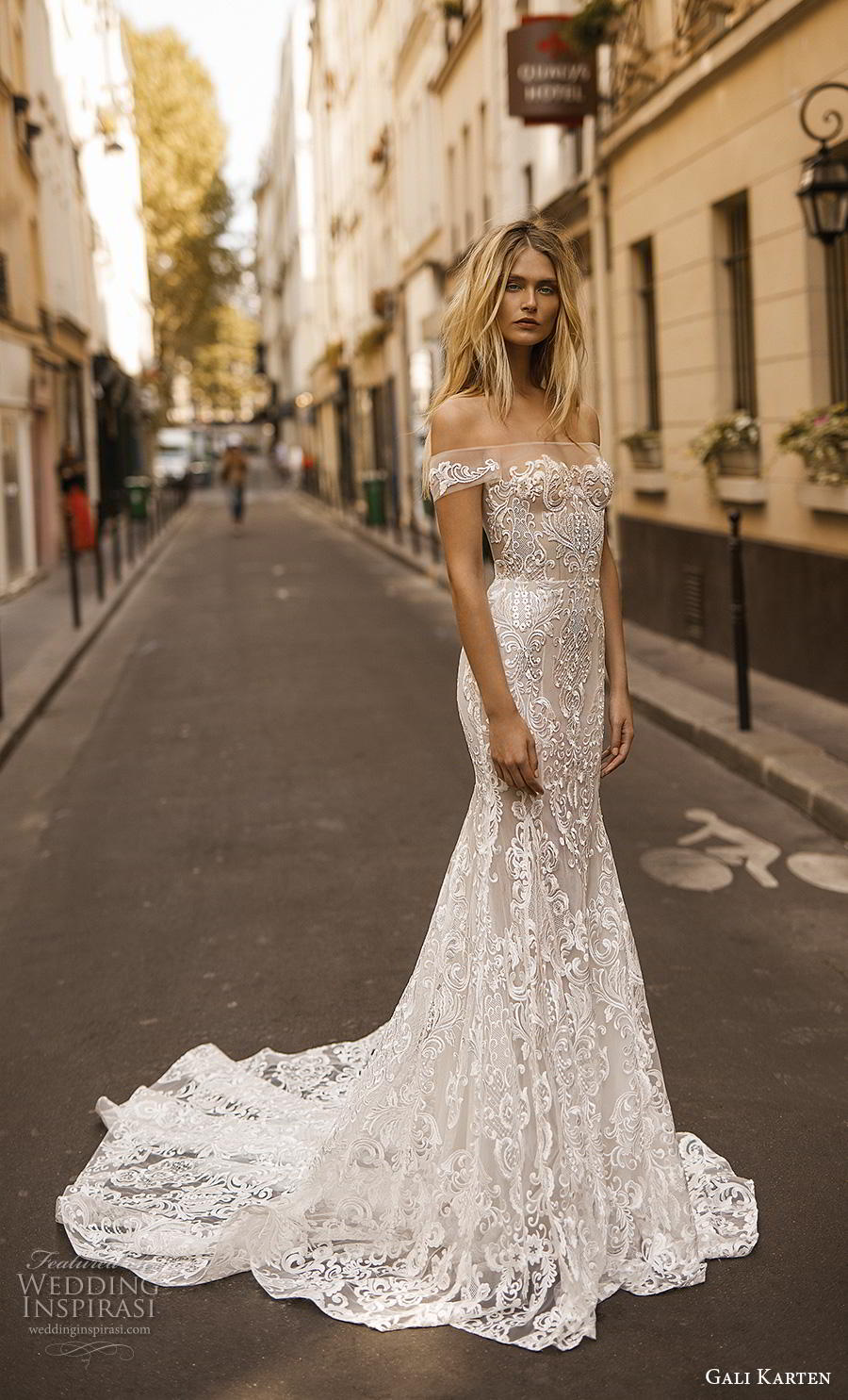 gali karten 2019 bridal off the shoulder neckline full embellishment elegant glamorous fit and flare trumpet wedding dress medium train (3) mv 