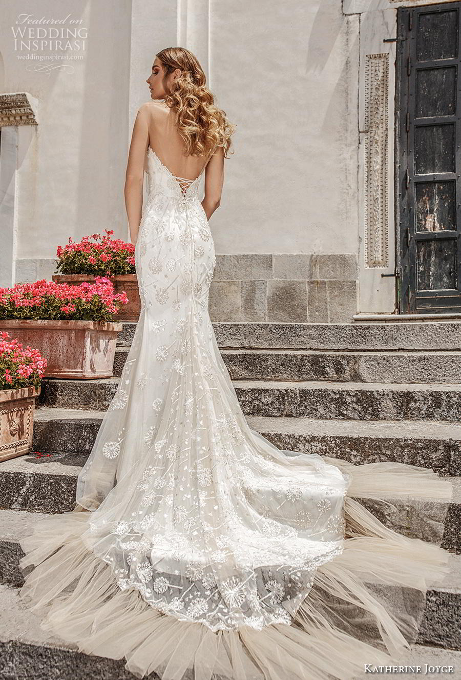 katherine joyce 2019 bridal sheer sweetheart neckline full embellishment fringes drop waist a  line wedding dress backless chapel train (10) bv