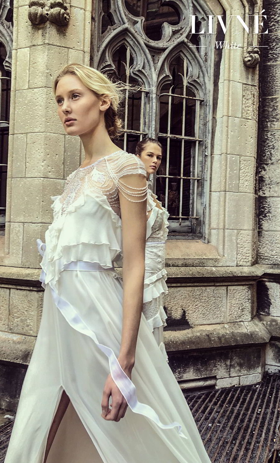 alon livne white fall 2019 bridal cap sleeves illusion jewel neck sweetheart neckline heavily embellished bodice slit skirt vintage elegant modified a  line wedding dress (dianne) mv