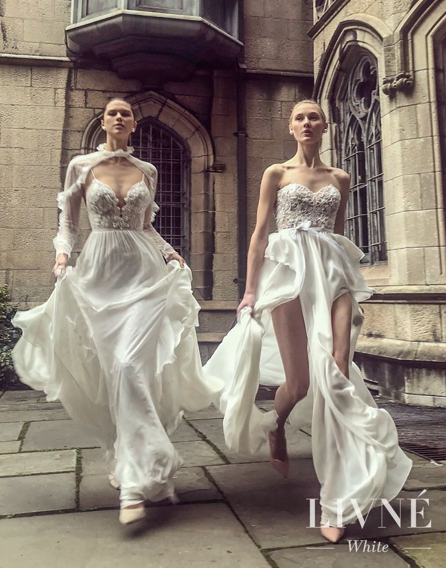 alon livne white fall 2019 bridal romantic wedding gowns wedding dresses bridal collection from left tiffany and florette