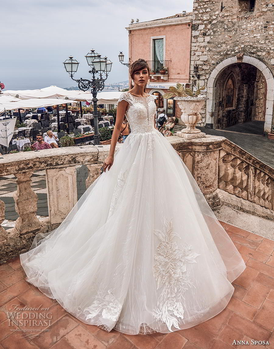 anna sposa 2019 bridal cap sleeves illusion bateau deep plunging sweetheart neckline heavily embellished bodice romantic ball gown a line wedding dress sheer button back royal train (6) mv anna sposa 2019 bridal cap sleeves illusion bateau deep plunging sweetheart neckline heavily embellished bodice romantic ball gown a line wedding dress sheer button back royal train (6) mv