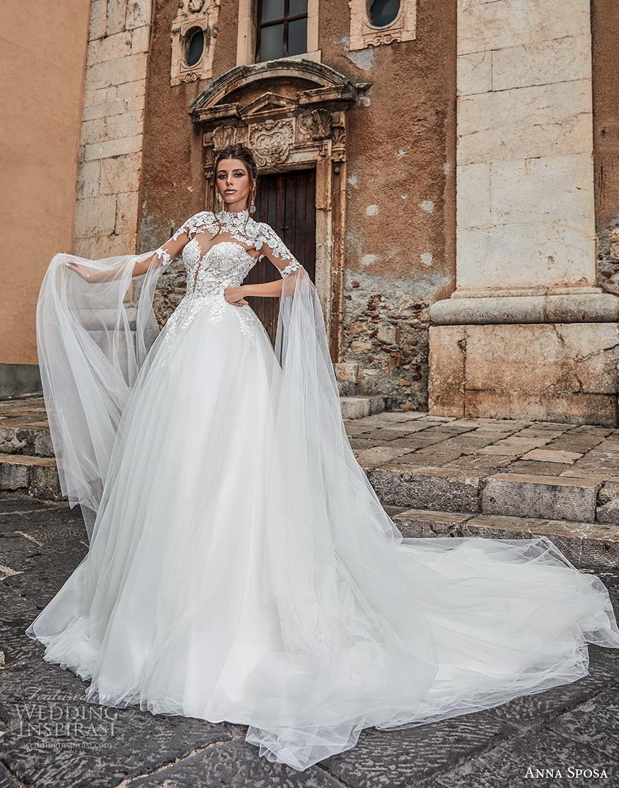 anna sposa 2019 bridal half sleeves high neck deep plunging sweetheart neckline heavily embellished bodice princess ball gown a line wedding dress keyhole button back royal train (10) mv anna sposa 2019 bridal half sleeves high neck deep plunging sweetheart neckline heavily embellished bodice princess ball gown a line wedding dress keyhole button back royal train (10) mv