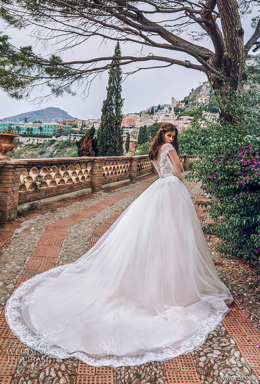 anna sposa 2019 bridal long bishop sleeves illusion bateau sweetheart neckline heavily embellished bodice romantic princess a line wedding dress sheer button back royal train (15) bv anna sposa 2019 bridal long bishop sleeves illusion bateau sweetheart neckline heavily embellished bodice romantic princess a line wedding dress sheer button back royal train (15) bv