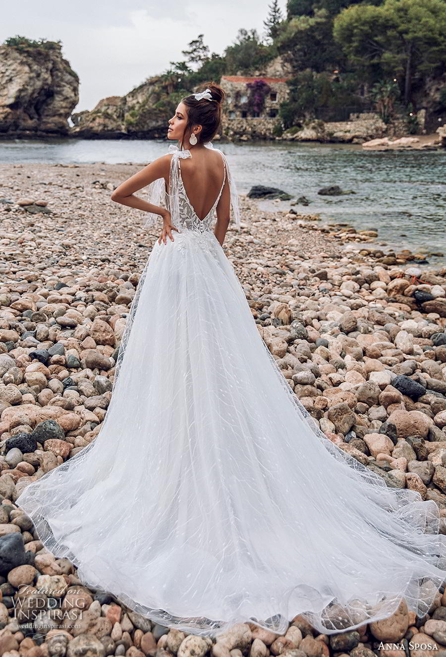 anna sposa 2019 bridal sleeveless spaghetti ribbon strap sweetheart neckline heavily embellished bodice romantic a line wedding dress backless v back chapel train (2) bv anna sposa 2019 bridal sleeveless spaghetti ribbon strap sweetheart neckline heavily embellished bodice romantic a line wedding dress backless v back chapel train (2) bv