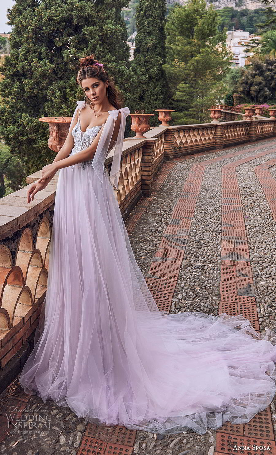 anna sposa 2019 bridal thin ribbon strap sweetheart neckline heavily embellished bodice tulle skirt romantic purple soft a  line wedding dress backless chapel train (7) mv