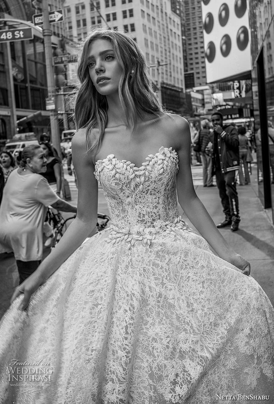 netta benshabu fall 2019 bridal strapless sweetheart neckline full embellishment romantic princess ball gown a  line wedding dress mid back (8) zv